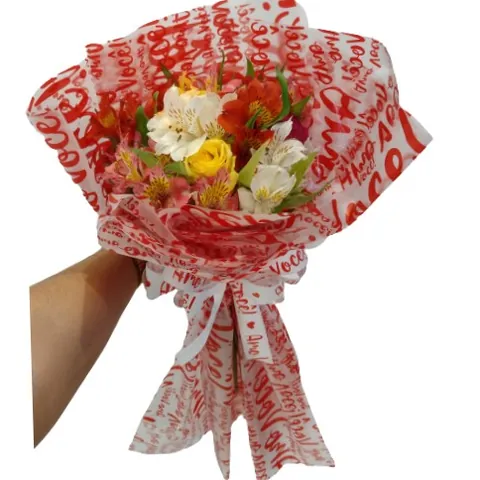 Buquê de Rosas e Astromelias, buquês de flores com entrega em Aracaju